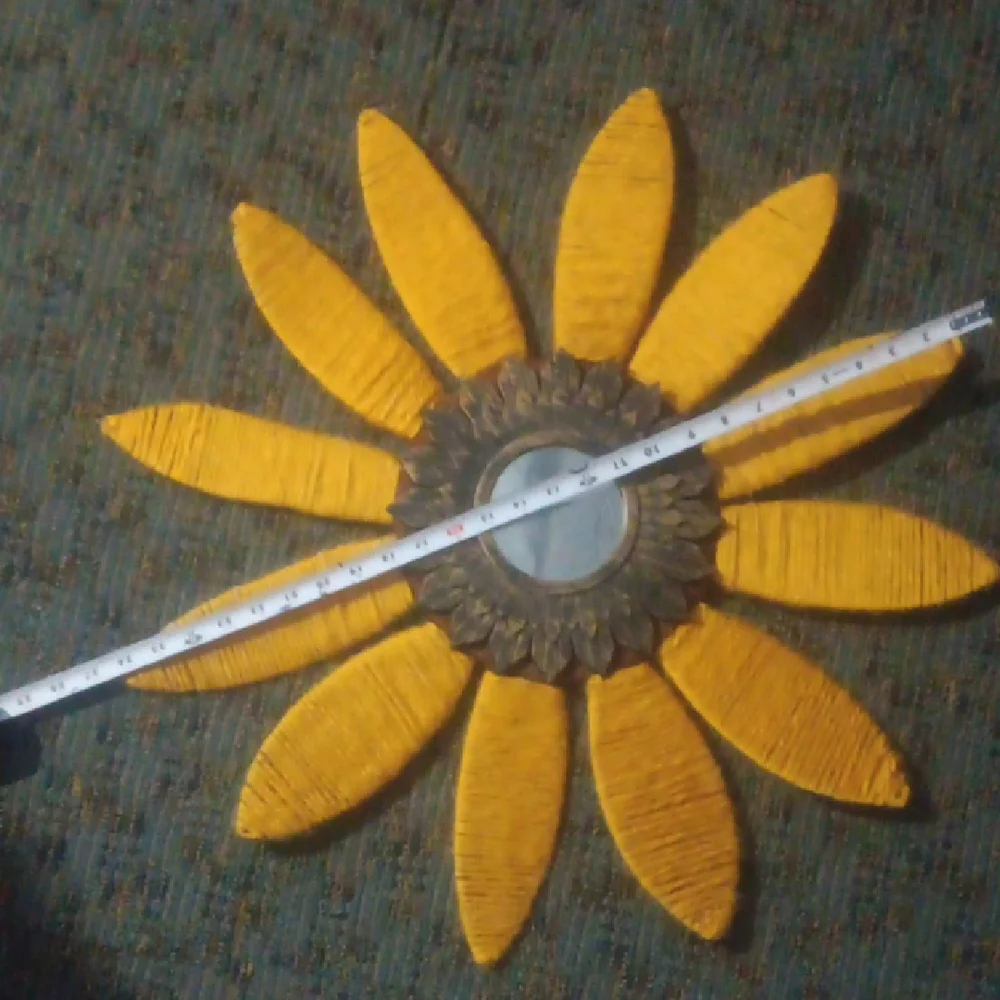 Sunflower Design Wall Mirror - Yellow and Gray